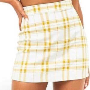 Yellow Plaid Women's Skirt